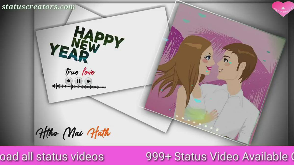 'Video thumbnail for Happy New year love status video with Hindi song'